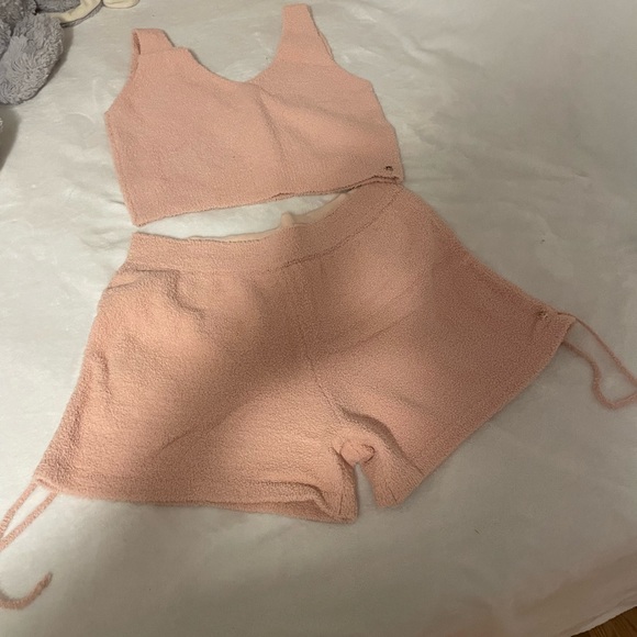 Pink loop yarn shorts set Buffbunny - Picture 3 of 8